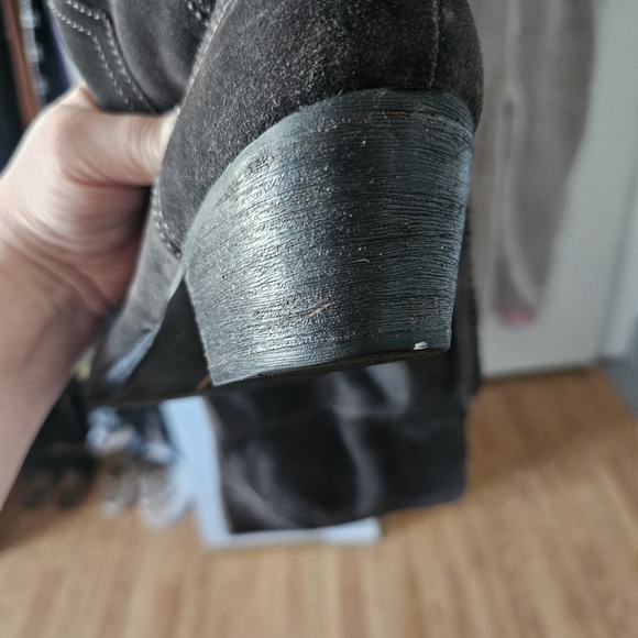 Gray Suede Knee-High Boots - Picture 5 of 6